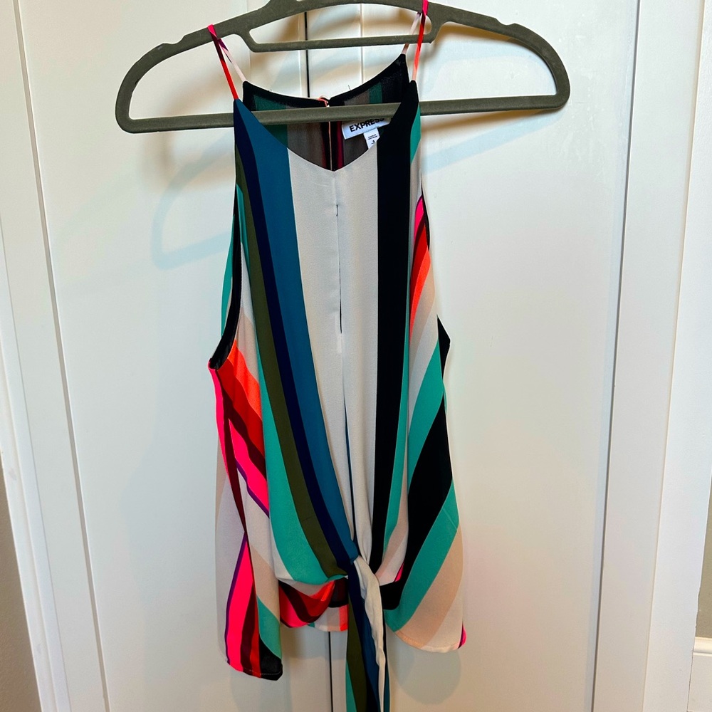 Multicolor striped tank